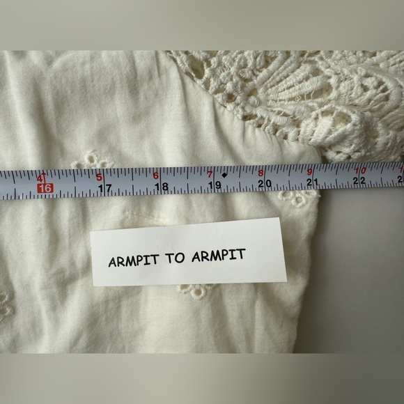 SUNDANCE Imperial Eyelet Dress Ivory Lace Shift Dress 100% Cotton Size XL BOHO - Picture 13 of 14